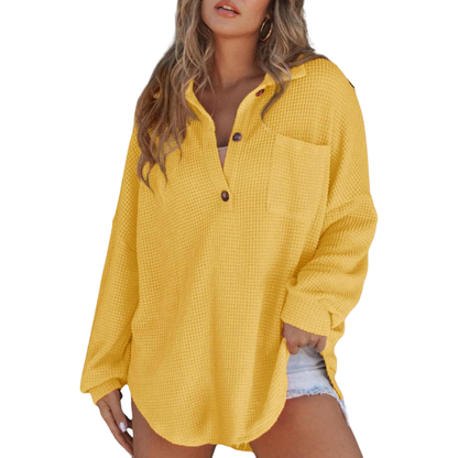 Slim Lightweight V-neck tunic blouse for women | Kathryn
