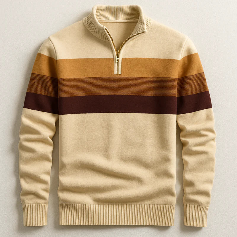 Wise Stripe Quarter-Zip Sweater For Men | Ronan