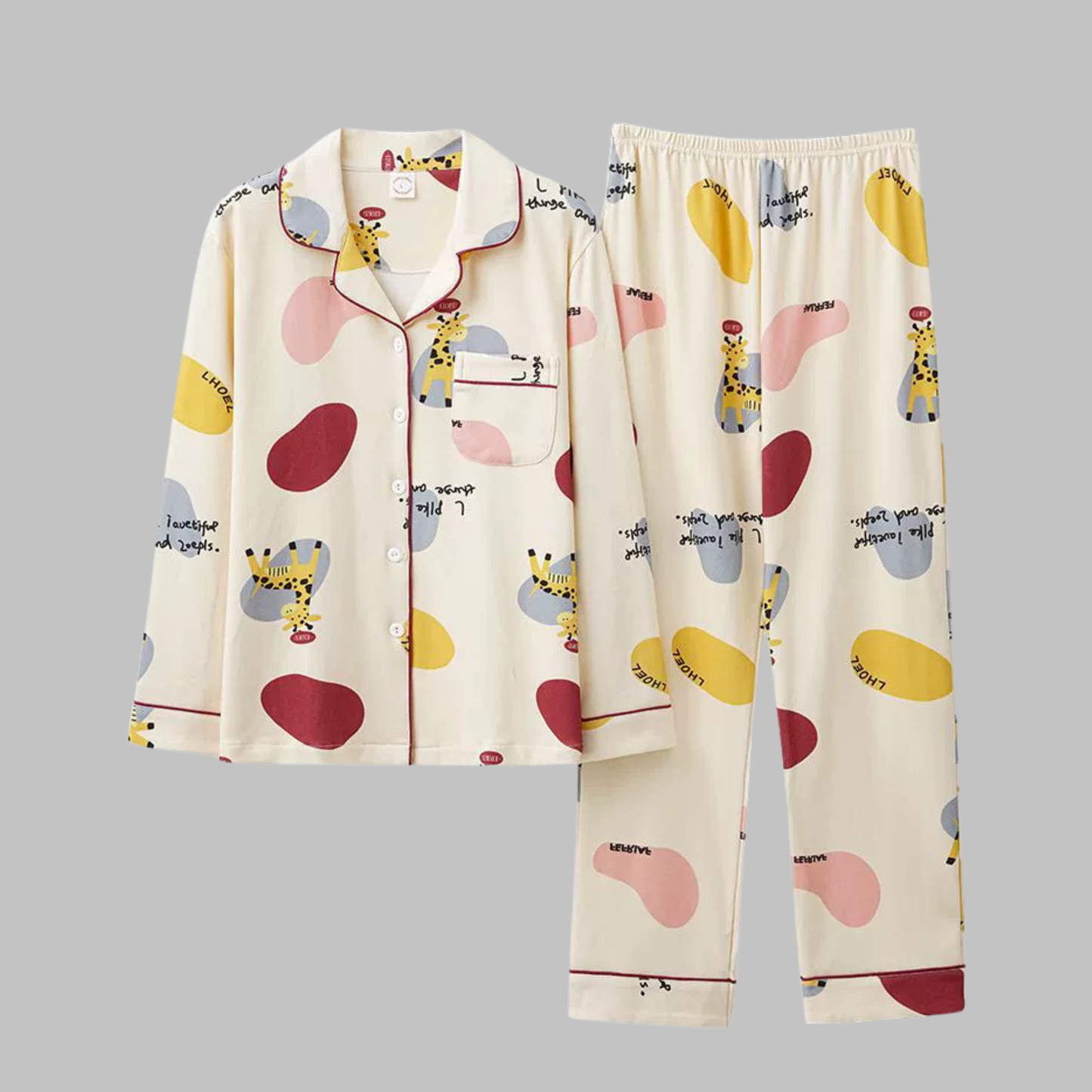Layered Cozy Long Sleeve Top And Trousers Lounge Set For Women | Serelune