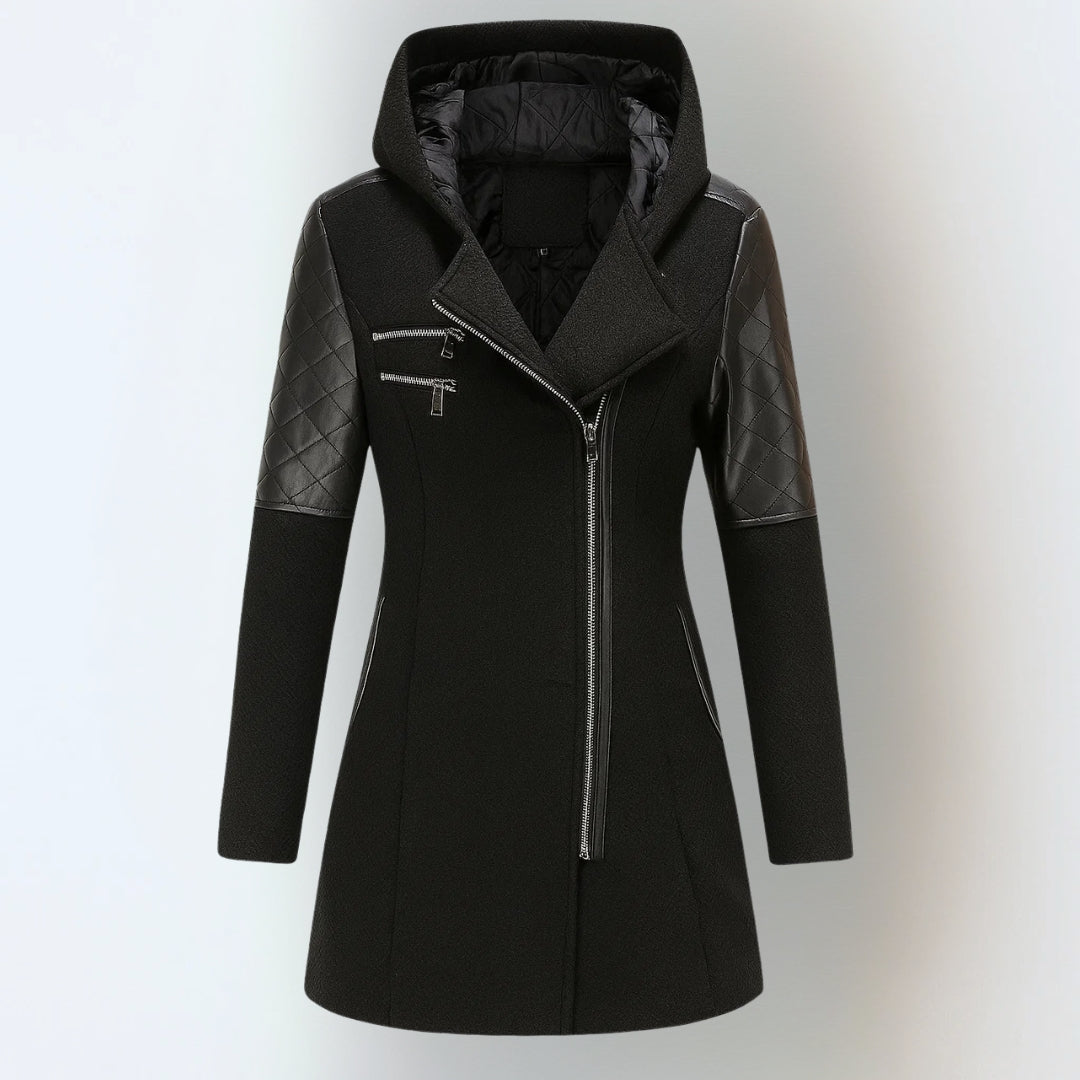 Smart Long Hooded Zip Jacket For Women | Maristella