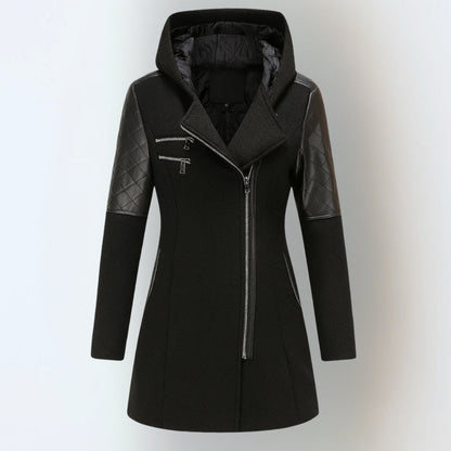 Smart Long Hooded Zip Jacket For Women | Maristella