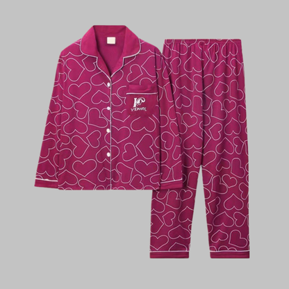 Layered Cozy Long Sleeve Top And Trousers Lounge Set For Women | Serelune