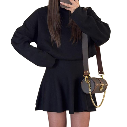 Bloomsbury Half High Neck Knit Sweater Dress For Women | Merylle