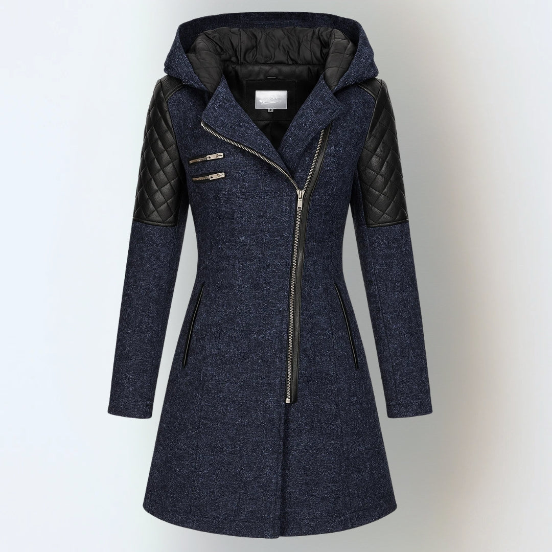 Smart Long Hooded Zip Jacket For Women | Maristella
