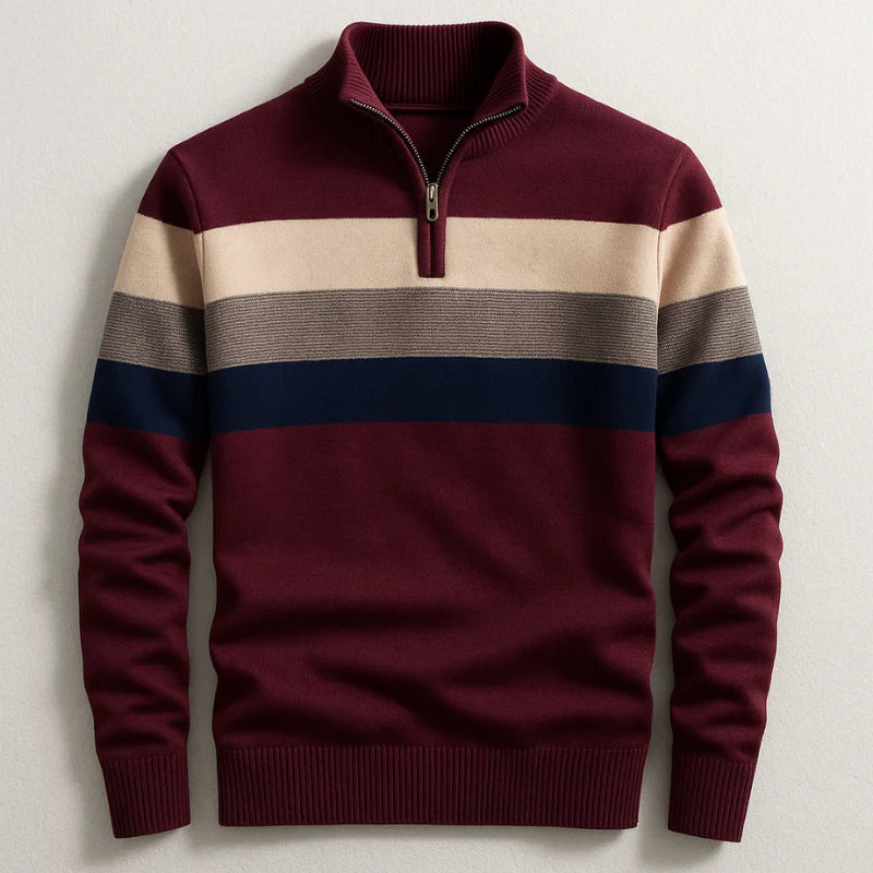 Wise Stripe Quarter-Zip Sweater For Men | Ronan