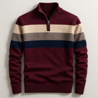 Wise Stripe Quarter-Zip Sweater For Men | Ronan