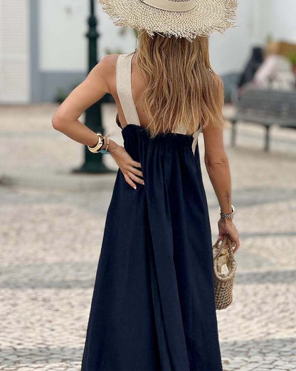 Vivid Cross Neck Long Dress For Women | Selmira
