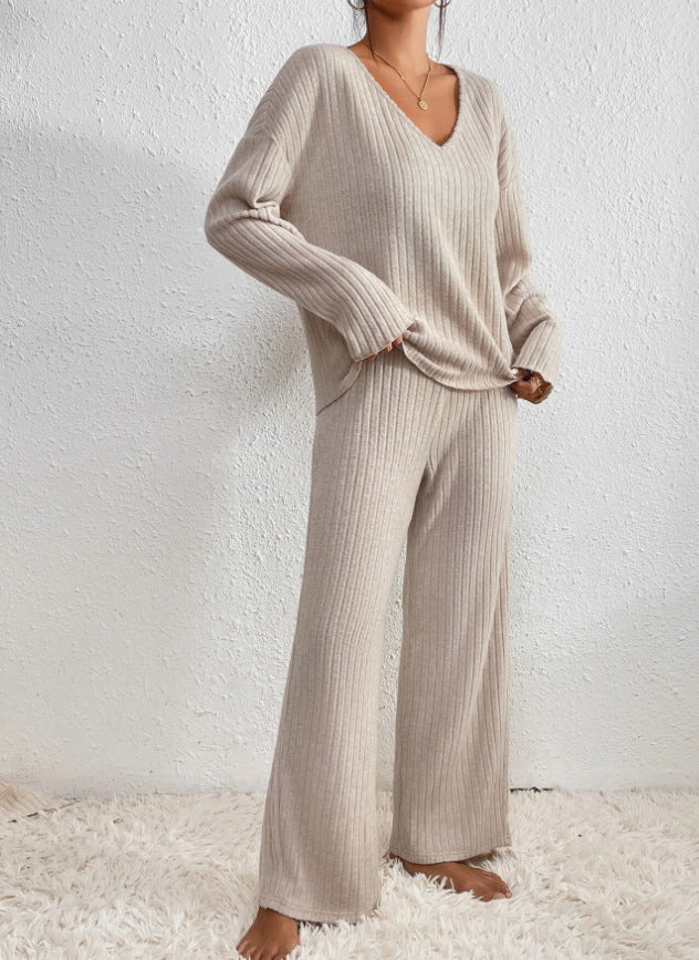 Relaxed Relaxed Ribbed Two Piece Lounge Set For Women | Mireva