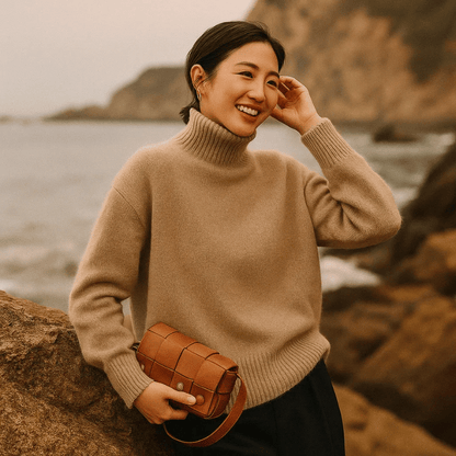 Restful Oversized Turtleneck Sweater For Women | Elaraine