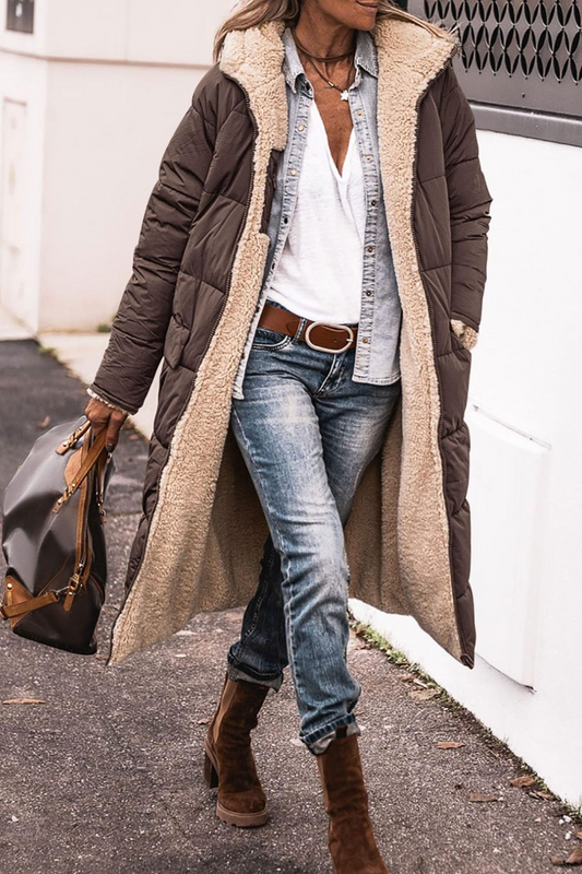 Antique Elegant Reversible Long Coat For Women | Elvie