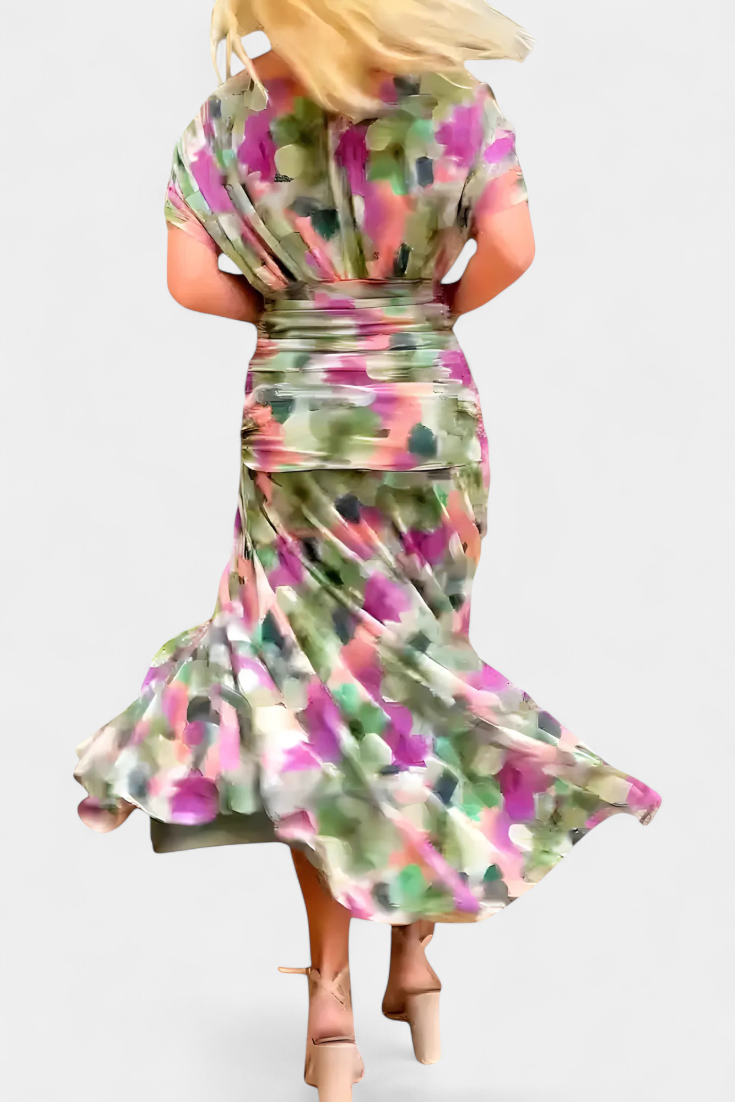 Earthy Elegant V Neck Maxi Dress For Women | Grace