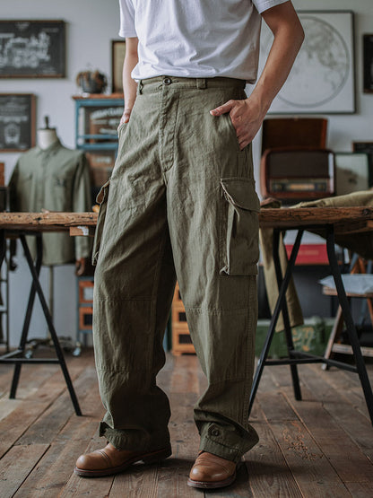 Glittering Heritage Utility Trousers with Reinforced Details for Men | Owen