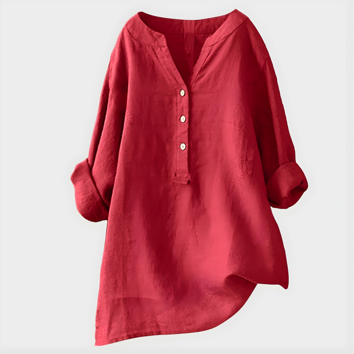 Silent Elegant V-neck blouse with relaxed silhouette for women | Veronique