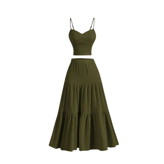 Unique Crop cami top and A-line skirt set for women | Avina