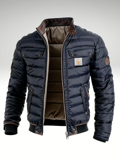 Reflective Quilted Stand Collar Jacket For Men | Laurent