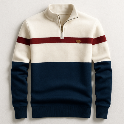 Focused Heritage Stripe Quarter-Zip Sweater For Men | Alden