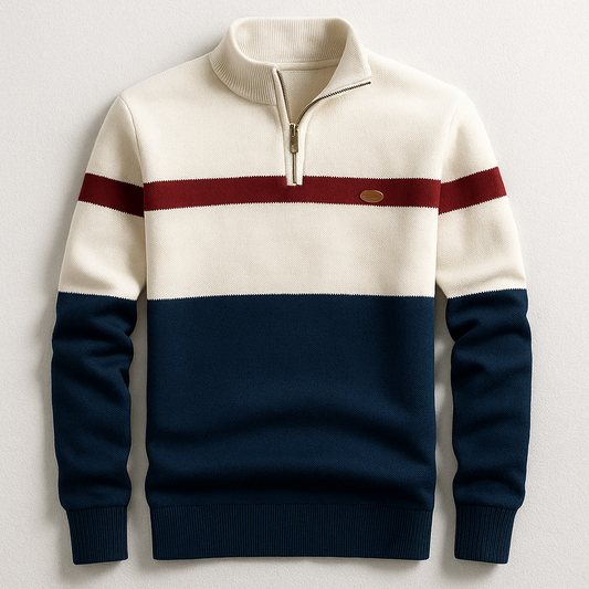 Focused Heritage Stripe Quarter-Zip Sweater For Men | Alden