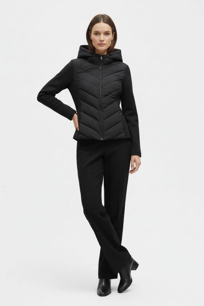 Invigorating Hooded puffer jacket with sleek silhouette for women | Caurelle