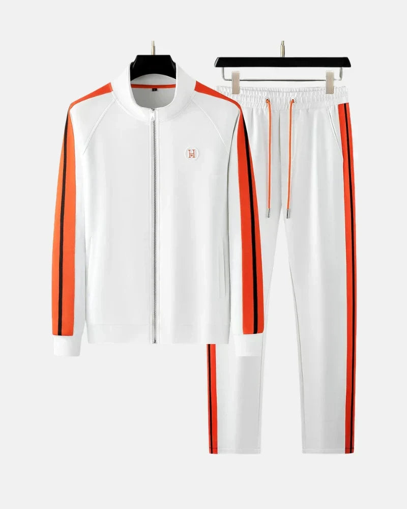 Satin Athletic Zip Up Tracksuit Set For Men | Marco