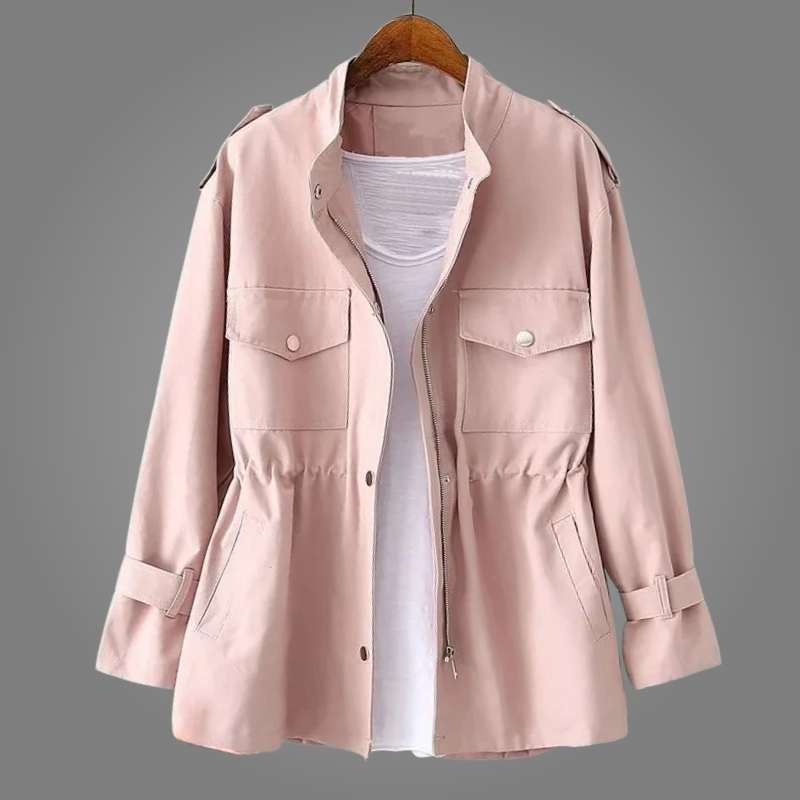 Mindful Tailored Button Front Overcoat For Women | Celeste