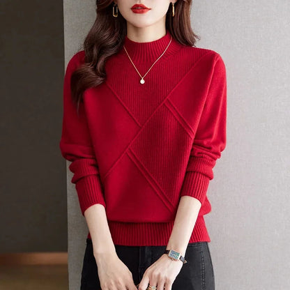 Leading Ribbed Mock Neck Sweater For Women | Elowenna