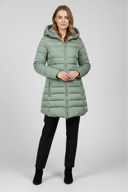 Crafted Long Hooded Quilted Puffer Coat For Women | Ravelle