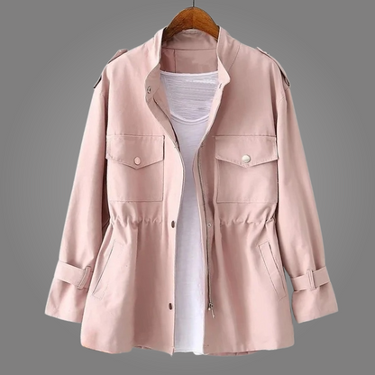 Mindful Tailored Button Front Overcoat For Women | Celeste