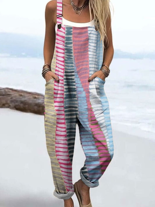 Sharp Casual striped jumpsuit for women | Coastal Rhythm
