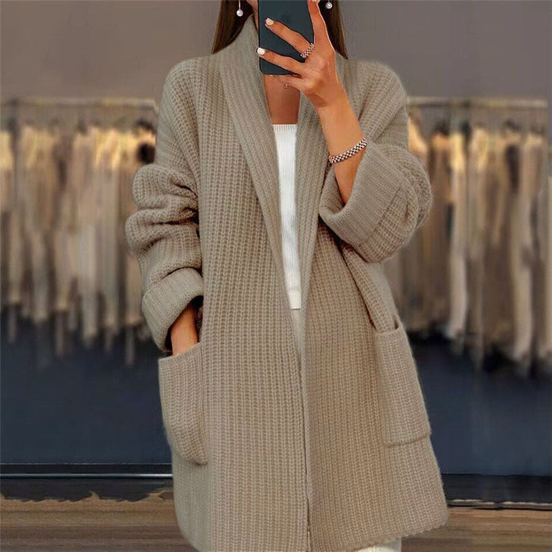 Spellbinding Oversized Open Front Cardigan For Women | Elowara