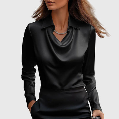 Loving Draped Neck Elegant Blouse For Women | Vivienne