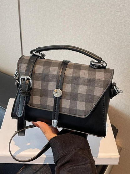 Memorable Trendy Contrast Stitching Small Square Shoulder Bag For Women | Liorenna