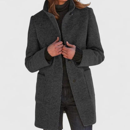 Natural Classic Mid Length Coat For Women | Ardelia