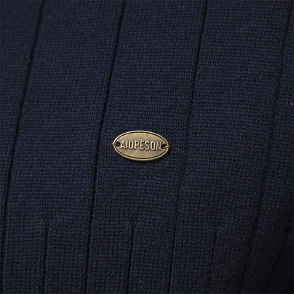 Lavender Ribbed Zip Neck Sweater for Men | Corin