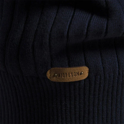 Lavender Ribbed Zip Neck Sweater for Men | Corin