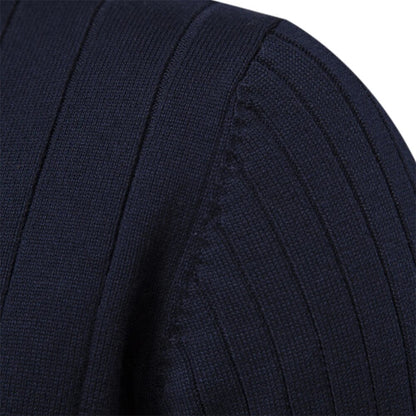 Lavender Ribbed Zip Neck Sweater for Men | Corin