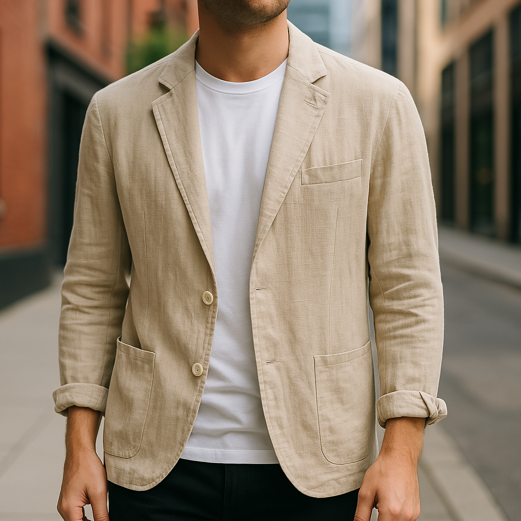 Bronze Tailored Single Button Blazer for Men | Matteo