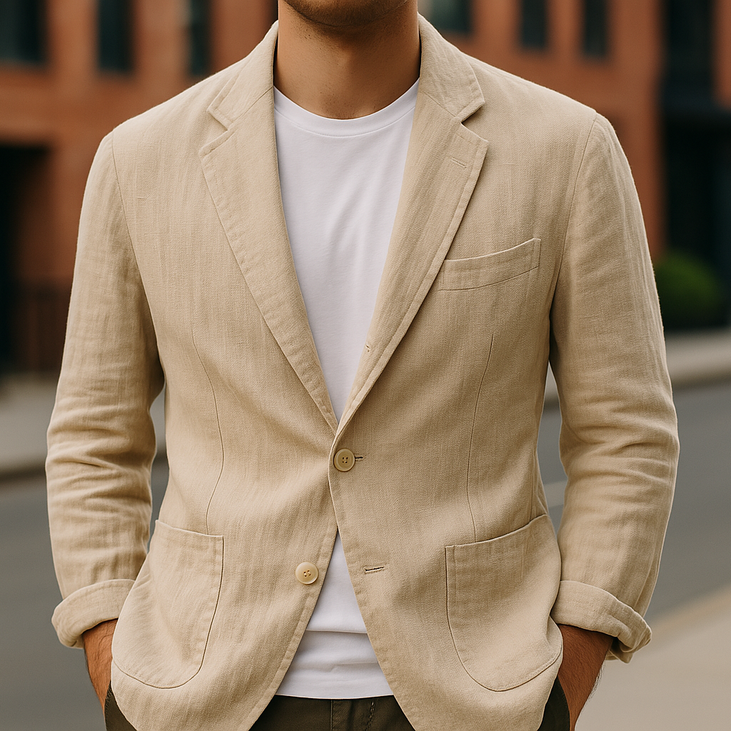 Bronze Tailored Single Button Blazer for Men | Matteo