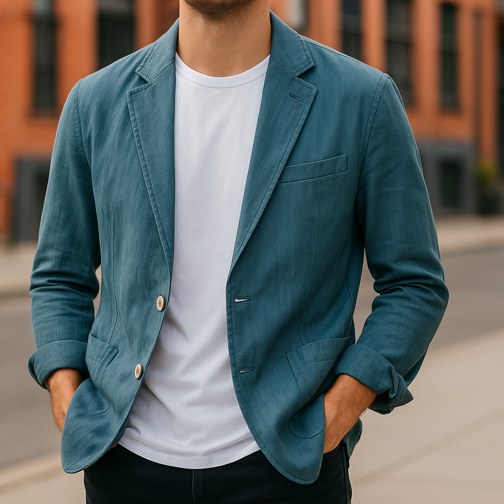 Bronze Tailored Single Button Blazer for Men | Matteo