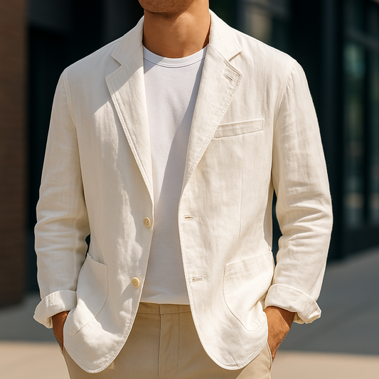 Bronze Tailored Single Button Blazer for Men | Matteo