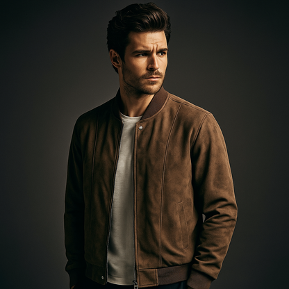 Textured Textured Bomber Jacket for Men | Hartwell