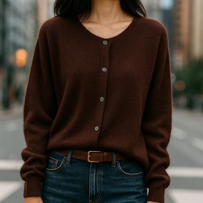 Pearl Classic Button Front Sweater for Women | Elara