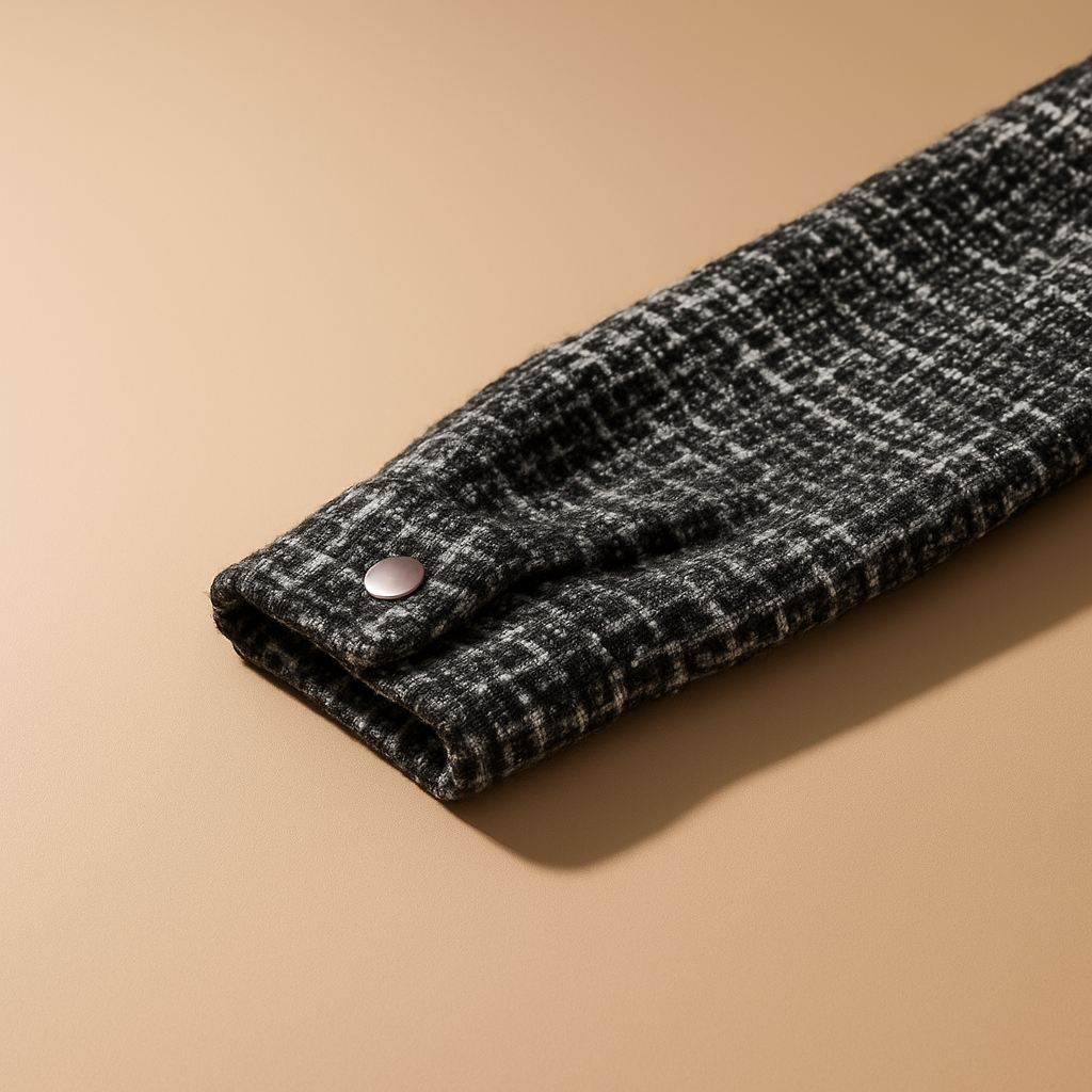 Silken Houndstooth Button Front Overshirt For Men | Victor