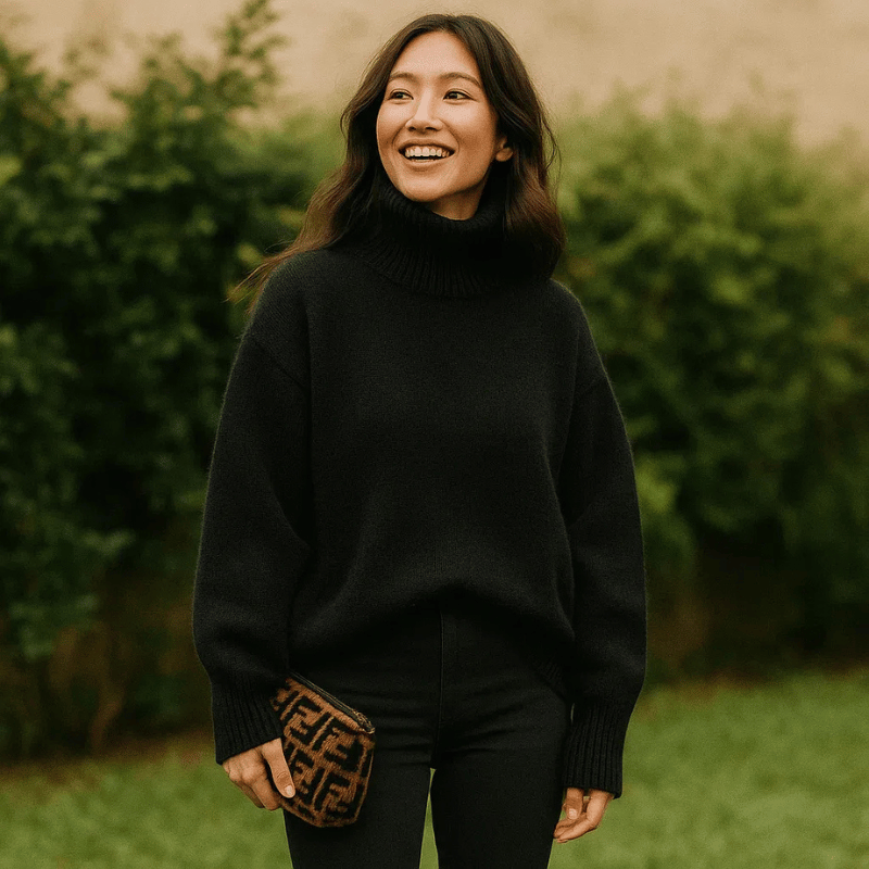 Restful Oversized Turtleneck Sweater For Women | Elaraine