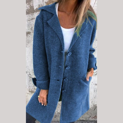 Fashionable Casual Long Button Coat For Women | Arlena