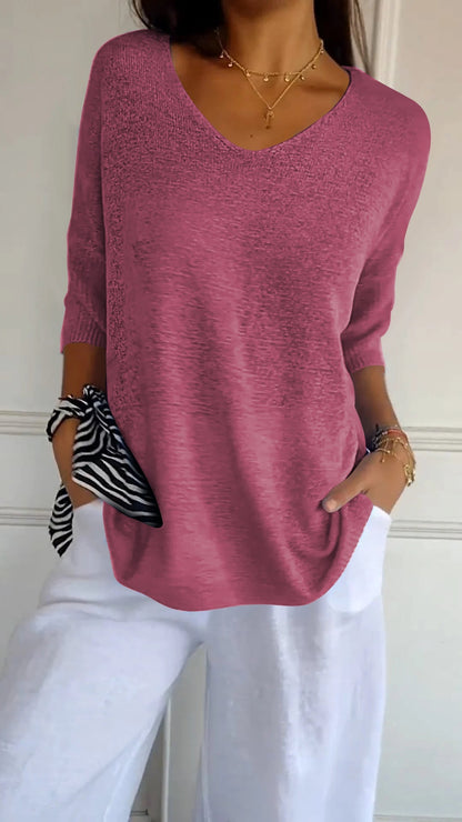 European Timeless V Neck Top For Women | Cassie