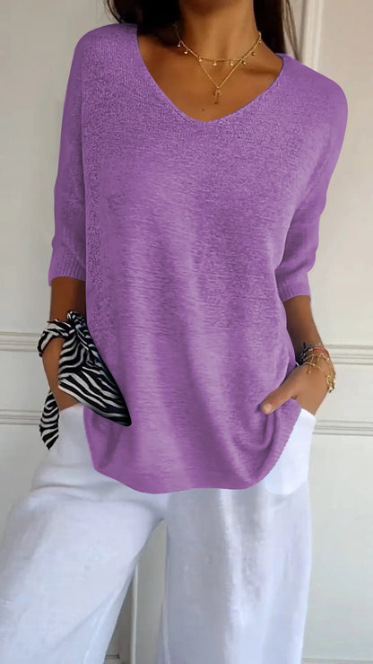 European Timeless V Neck Top For Women | Cassie