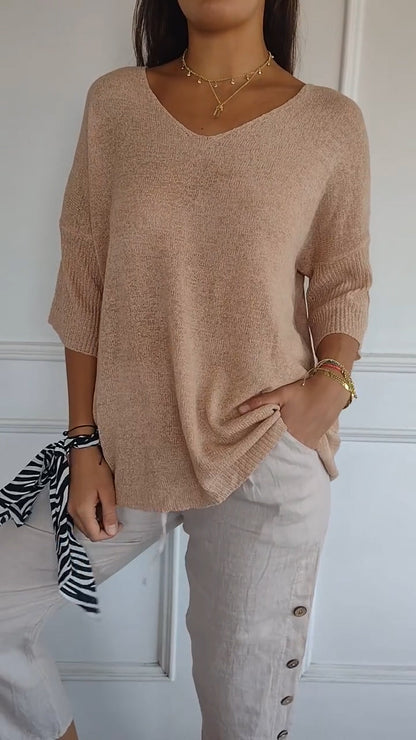 European Timeless V Neck Top For Women | Cassie