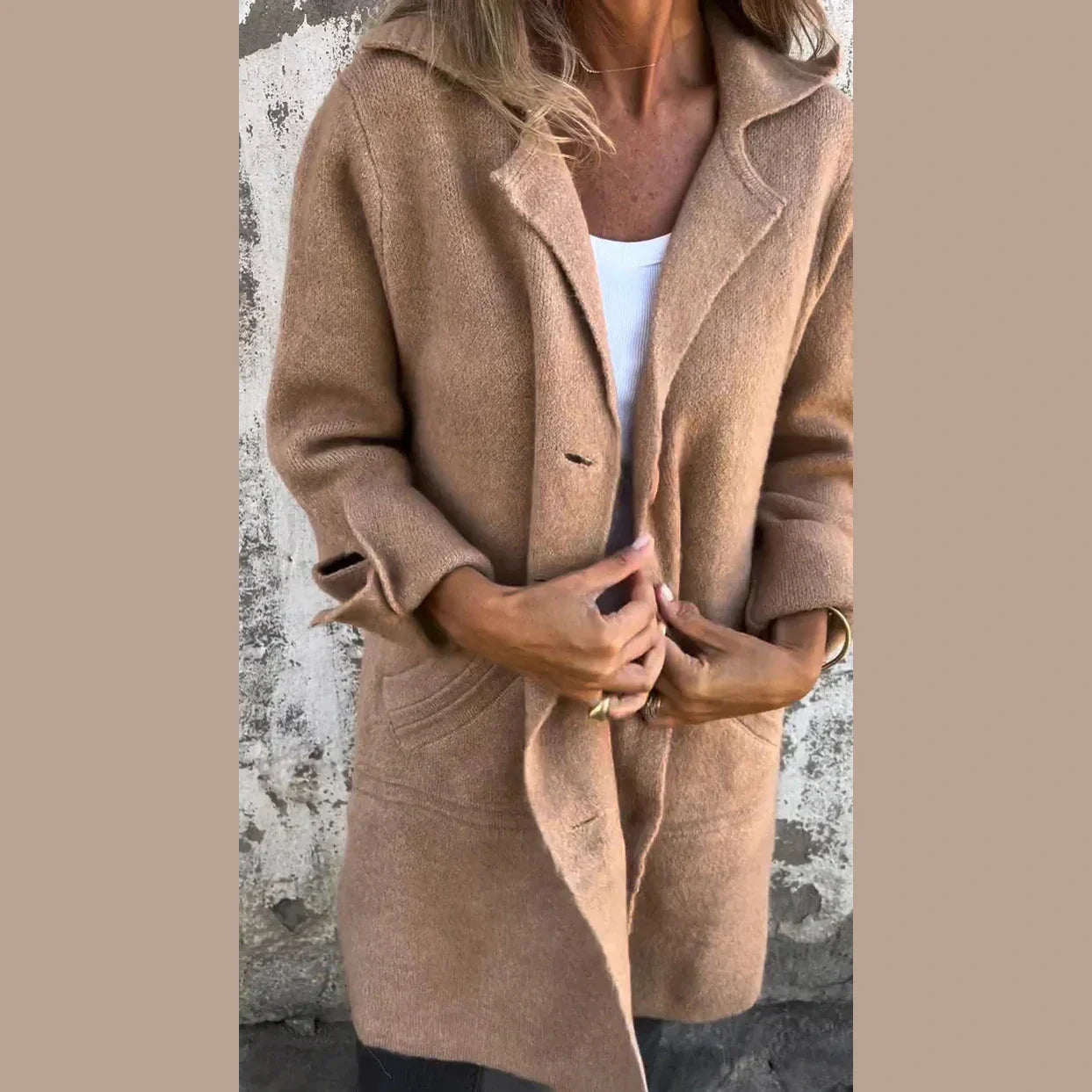Fashionable Casual Long Button Coat For Women | Arlena