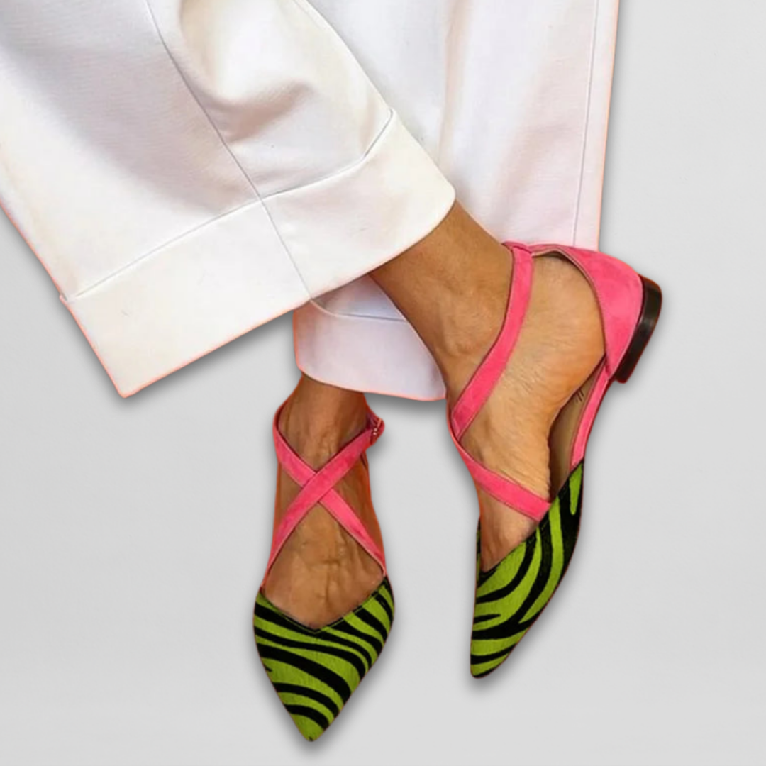 Awake Strappy ballerina flats with pointed silhouette for women | Fern