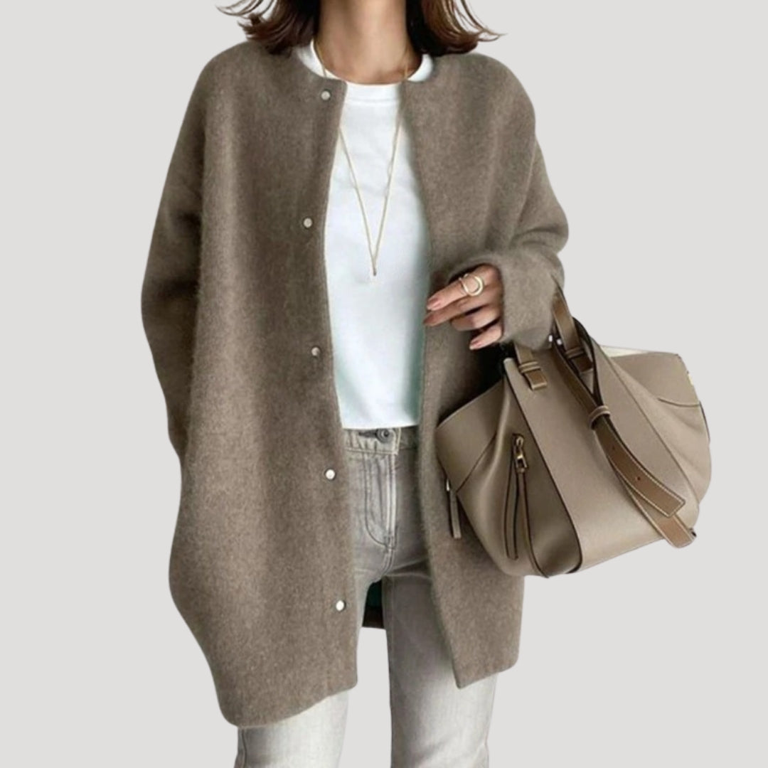 Coastal Long knit cardigan with relaxed silhouette for women | Arlette